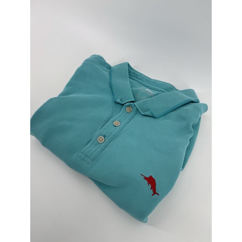 Tommy Bahama Mens XL Polo Shirt Short‎ Sleeve Supima Cotton Teal